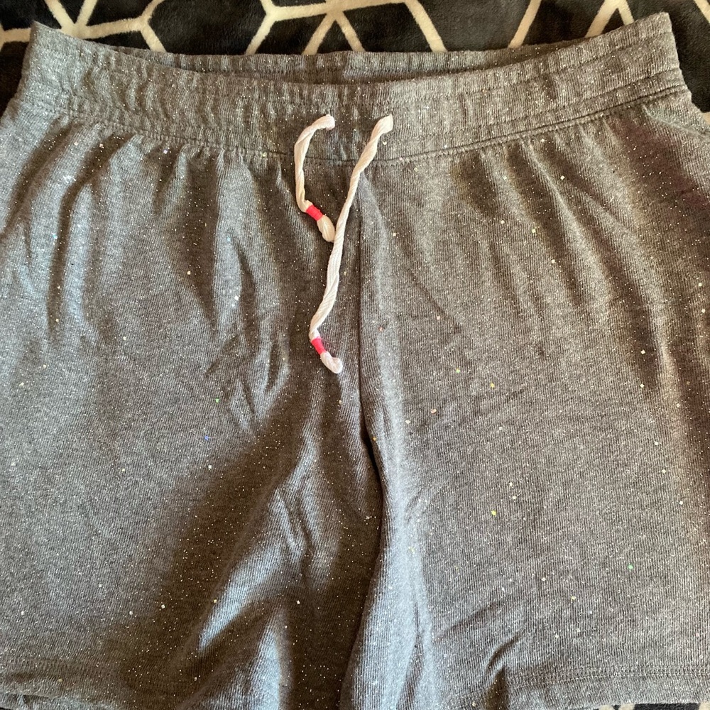 Gray sparkly shorts
